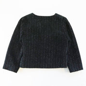 Pearl Trim Textured Jacket - Black - doe a dear