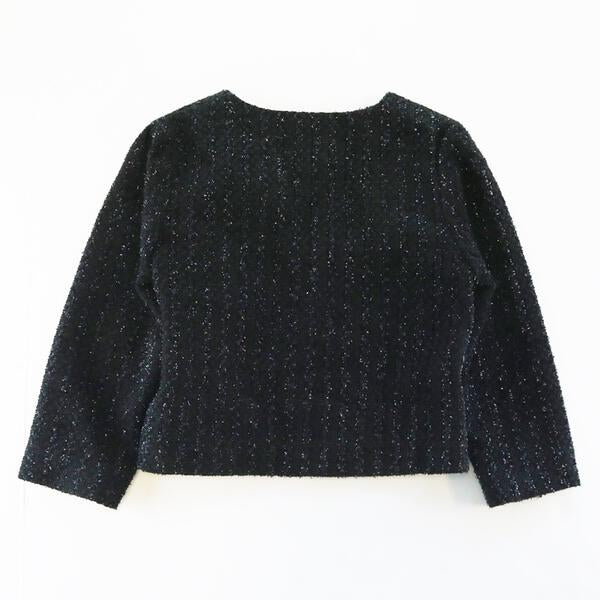 Pearl Trim Textured Jacket - Black - doe a dear