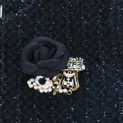 Pearl Trim Textured Jacket - Black - doe a dear