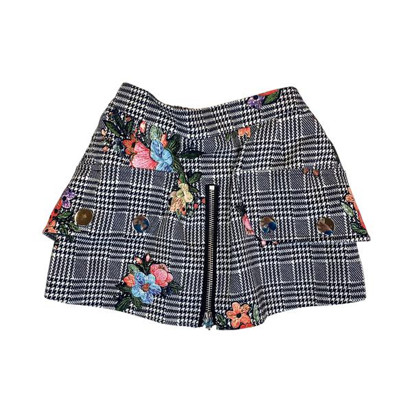 Floral Houndstooth Skort - doe a dear