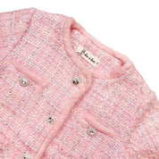 Pink Fur Trim Tweed Jacket - doe a dear