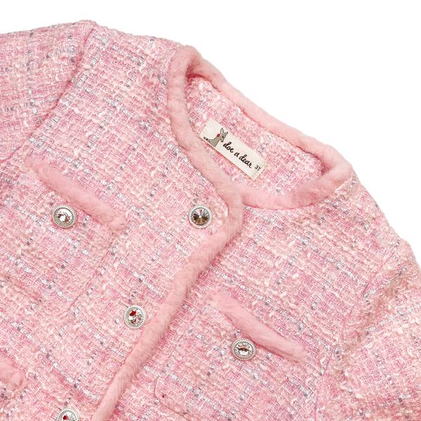 Pink Fur Trim Tweed Jacket - doe a dear