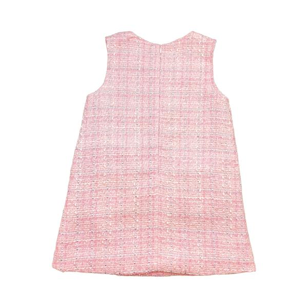 Pink Fur Trim Tweed Dress - doe a dear
