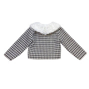 Lace Fur Collar Houndstooth Jacket - doe a dear