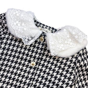 Lace Fur Collar Houndstooth Jacket - doe a dear