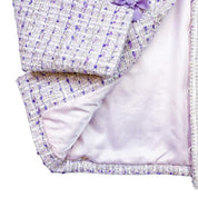 Purple Bowtie Pearl Trim Tweed Jacket - doe a dear