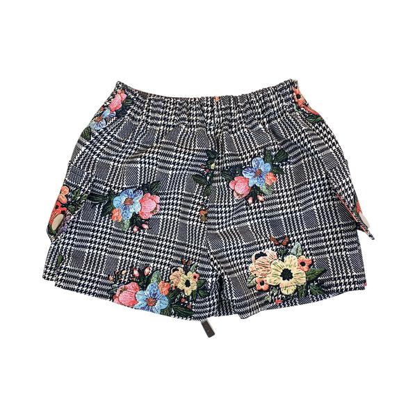 Floral Houndstooth Skort - doe a dear