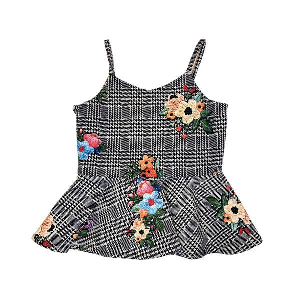 Floral Houndstooth Vest - doe a dear