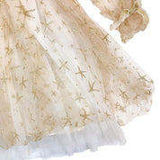 Gold Glitter Star Mesh Dress - doe a dear