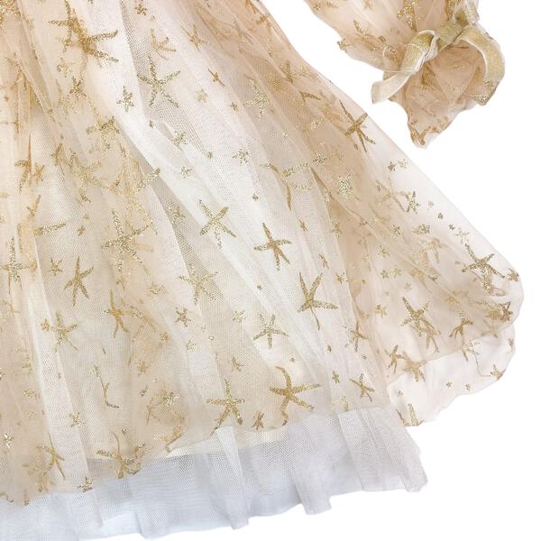 Gold Glitter Star Mesh Dress - doe a dear