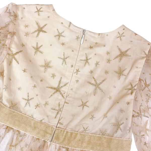 Gold Glitter Star Mesh Dress - doe a dear