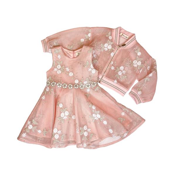 Floral Mesh Flare Dress - doe a dear