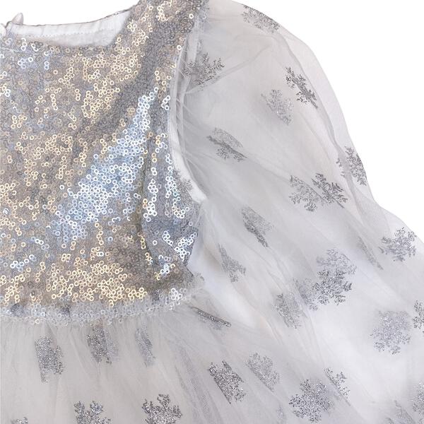 Glitter Snowflake Mesh Dress - doe a dear