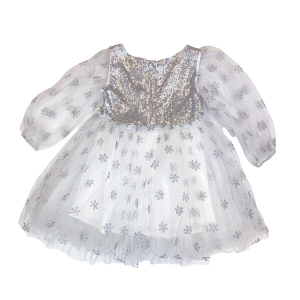 Glitter Snowflake Mesh Dress - doe a dear