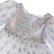 Glitter Snowflake Mesh Dress - doe a dear