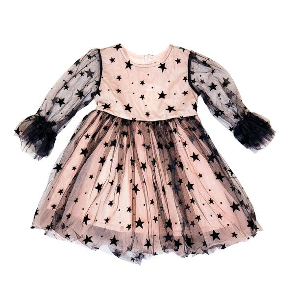 Pink Star Mesh Layered Dress - doe a dear