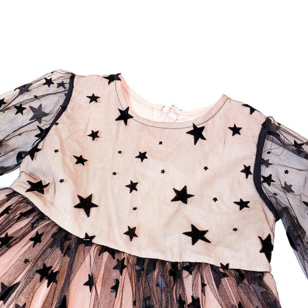Pink Star Mesh Layered Dress - doe a dear