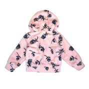 Rose Furry Hooded Jacket - doe a dear