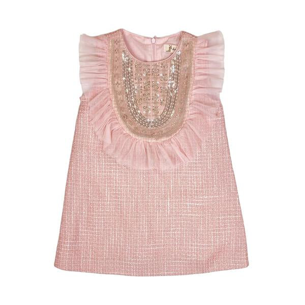 Pink Embellished Tweed Dress - doe a dear