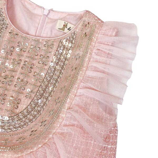Pink Embellished Tweed Dress - doe a dear