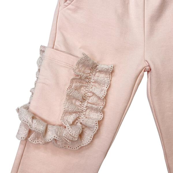 Cotton Lace Trim Single Pocket Joggers - doe a dear