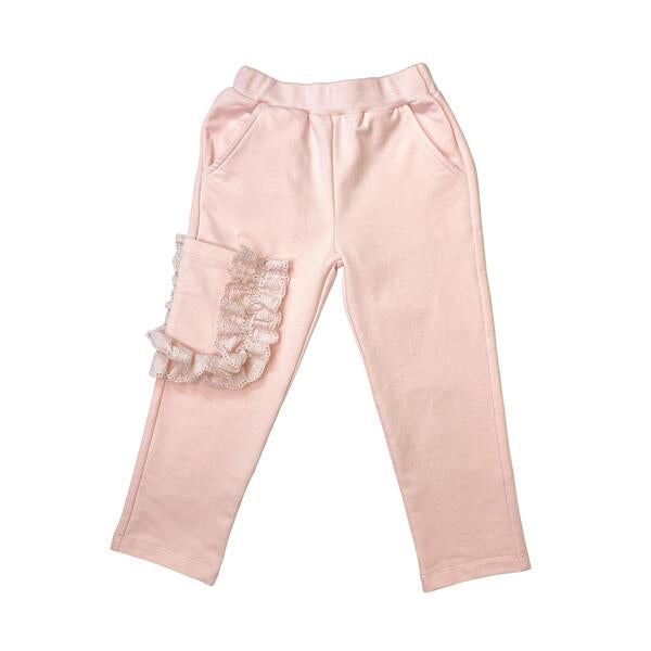Cotton Lace Trim Single Pocket Joggers - doe a dear