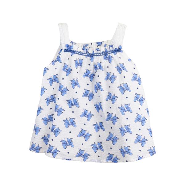Blue Back Slit Floral Vest - doe a dear