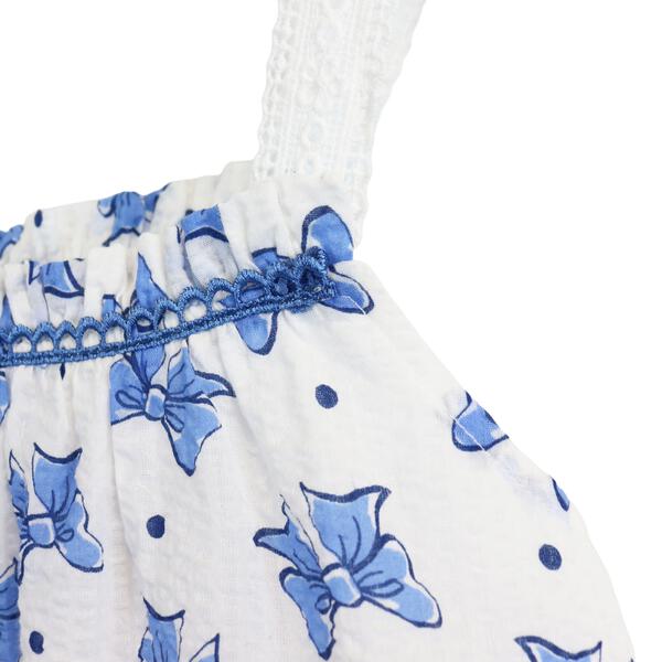 Blue Back Slit Floral Vest - doe a dear