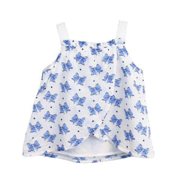 Blue Back Slit Floral Vest - doe a dear