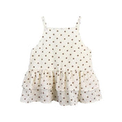 Ruffle Trim Floral Beige Vest - doe a dear