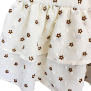 Ruffle Trim Floral Beige Vest - doe a dear