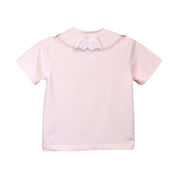 Pink 3D Angel Wings Trim Tee - doe a dear