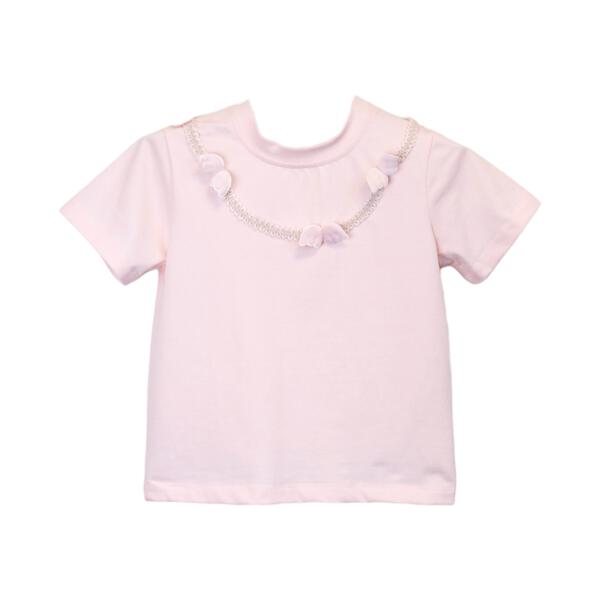 Pink 3D Angel Wings Trim Tee - doe a dear