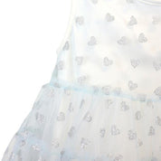 Blue Glitter Heart Mesh Layer Dress - doe a dear
