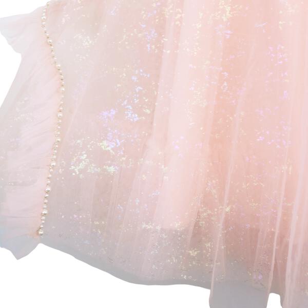 Pink Iridescent Print Sheer Dress
