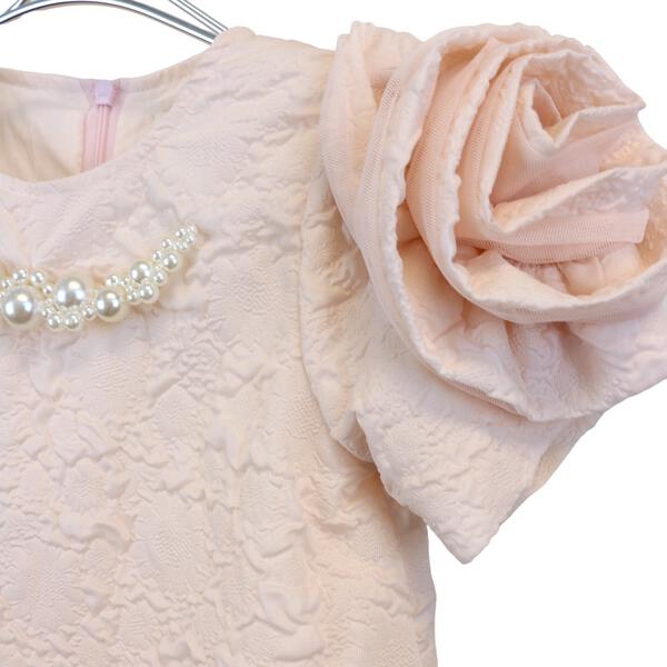 Pink 3D Cuff Floral Brocade Dress w/ Jewels - doe a dear
