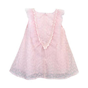 Pink Floral Embroidery Bib Dress - doe a dear