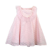 Pink Floral Embroidery Bib Dress - doe a dear