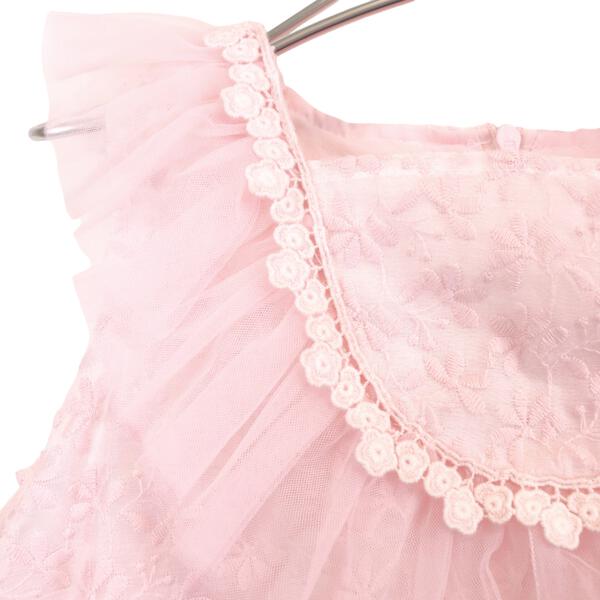 Pink Floral Embroidery Bib Dress - doe a dear