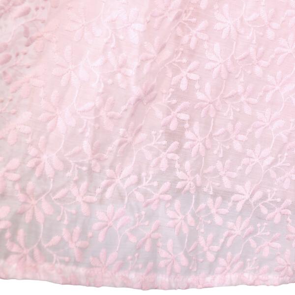 Pink Floral Embroidery Bib Dress - doe a dear