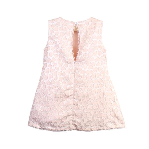 Pink Heart Brocade Dress w/ Brooch - doe a dear