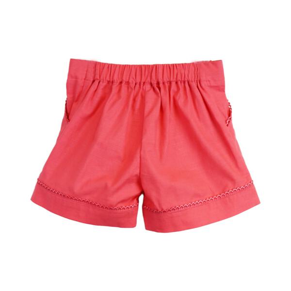Crochet Trim Front Pleat Red Shorts - doe a dear