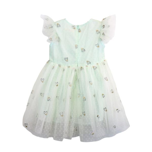 Green Hearts Embroidery Dress - doe a dear