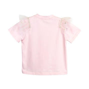 Pink Hearts Mesh Trim Tee - doe a dear