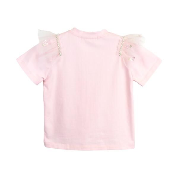 Pink Hearts Mesh Trim Tee - doe a dear