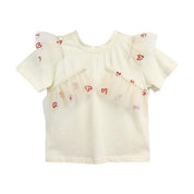 Yellow Hearts Mesh Trim Tee - doe a dear