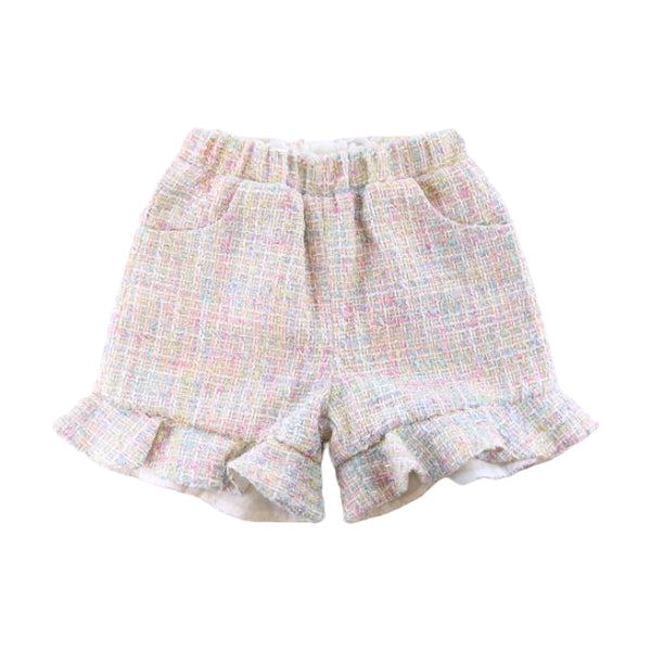 Ruffle Hem Tweed Shorts - Multi - doe a dear