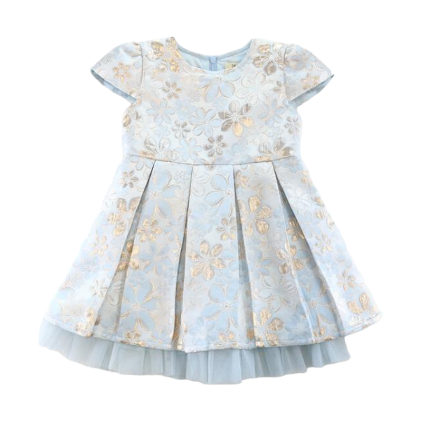 Blue Floral Brocade Dress – doe a dear