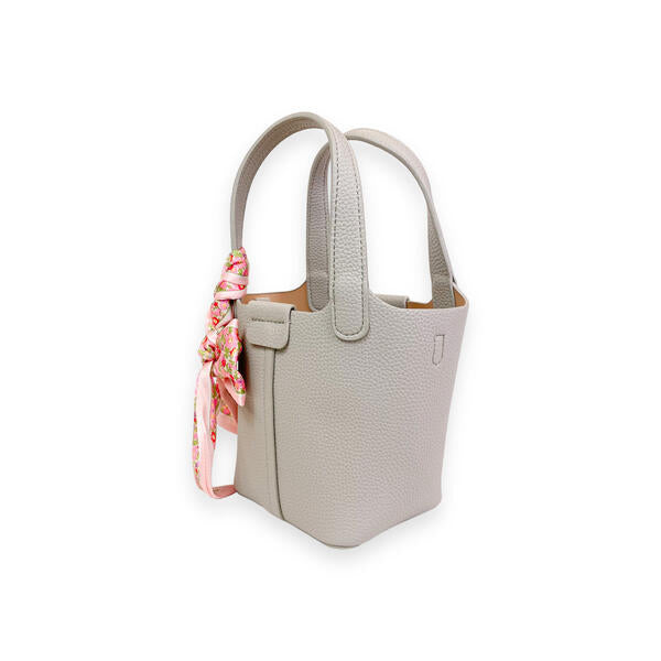 Grey Satchel Bag w/Scarf - doe a dear