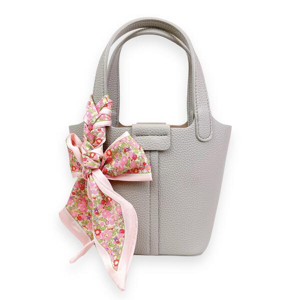 Grey Satchel Bag w/Scarf - doe a dear